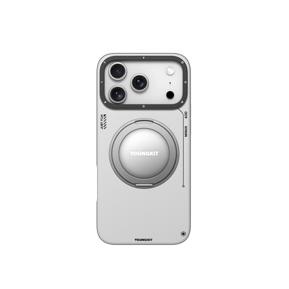 iPhone 17 Pro Чохол Leather Case with Magnetic Ring + Magnetic Stand 360° | White