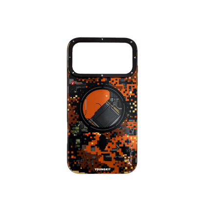 iPhone 17 Pro Чохол YoungKit Camouflage with Magnetic Ring | Orange Camo