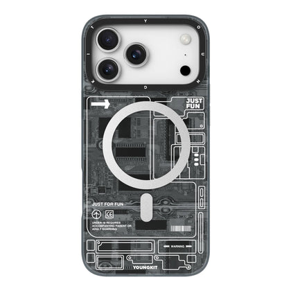 iPhone 17 Pro Чохол YoungKit Futuristic Circuit Board with Magnetic Ring | Black