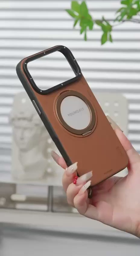 Чохол Leather Case with Magnetic Ring + Magnetic Stand 360° | Black